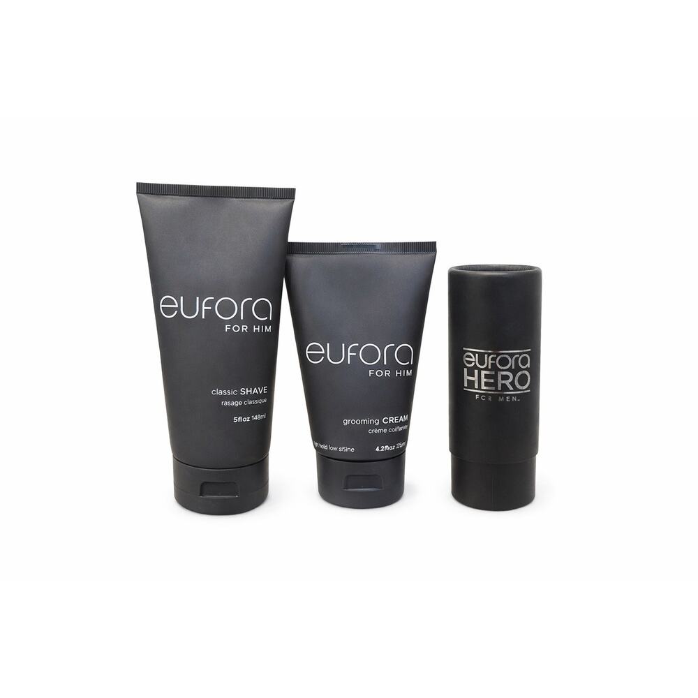 Eufora For Him Men’s Grooming Set Shave Cream, Grooming Cream & HERO 3 Piece Kit
